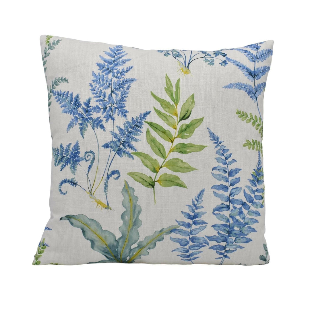 GP & J Baker - Ferndown - Blue - Painterly Watercolour Botanical Designer Cushion Cover - Luxury Throw Pillow - Handmade Home Décor.