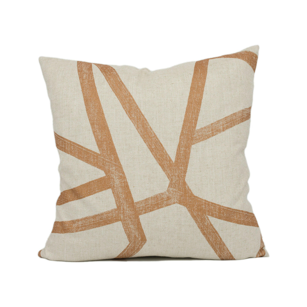 Harlequin - Sumi - Linen / Copper - Large Scale Abstract Geometric Cushion Cover - Handmade Throw Pillow - Designer Home Décor.