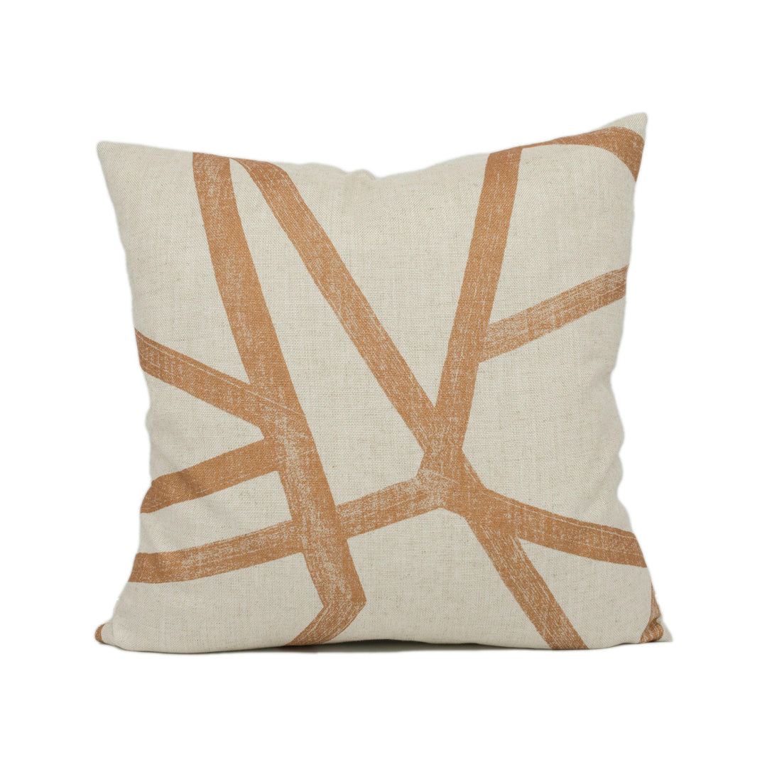 Harlequin - Sumi - Linen / Copper - Large Scale Abstract Geometric Cushion Cover - Handmade Throw Pillow - Designer Home Décor.
