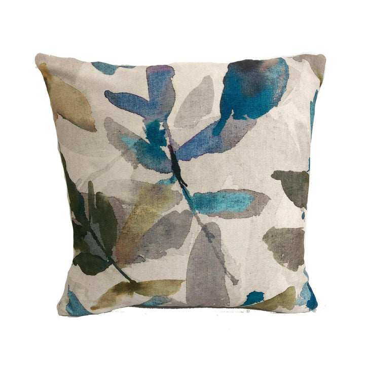 Prestigious - Azzuro - Lagoon - Abstract Faux Suede Floral Cushion Cover - Handmade Throw Pillow Designer Home Decor.