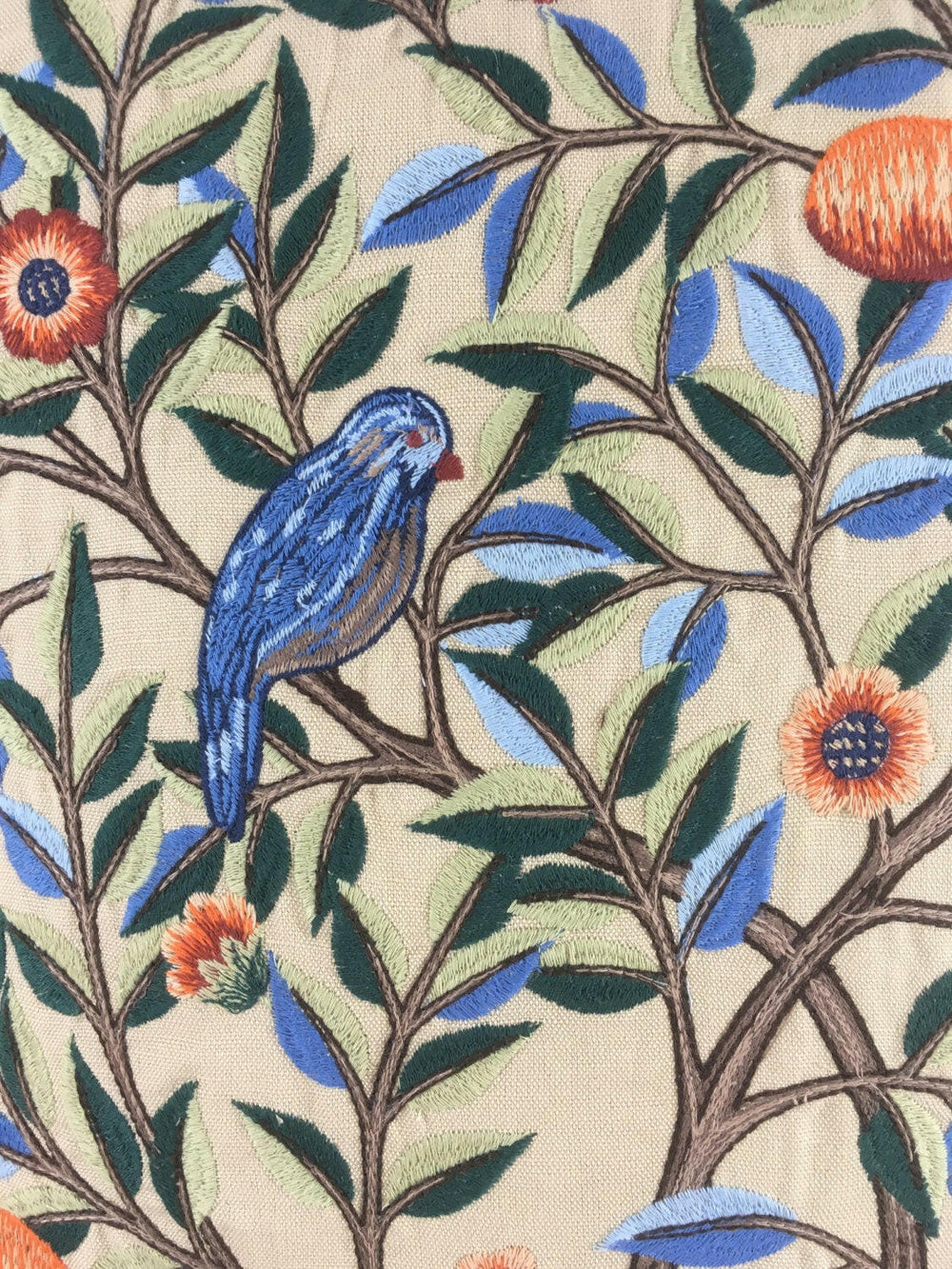 William Morris & Co - Kelmscott Tree Embroidery - Russet / Forest - Classic British Designer Cushion Cover - Luxury Throw Pillow Handmade.