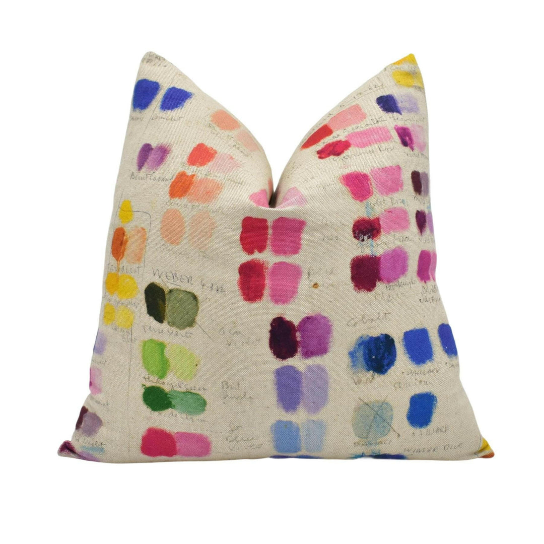 John Derian x Designers Guild - Mixed Tones - Canvas - Charming Artist Palette Designer Cushion Cover - Modern Luxury Throw Pillow Handmade.