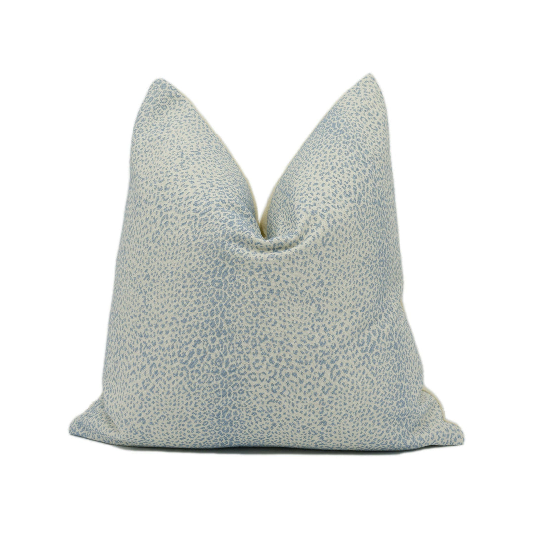 Schumacher - Mini Leopard Outdoor - Sky - Chic Small Scale Animal Print Cushion Cover - Handmade Throw Pillow - Designer Home Décor.