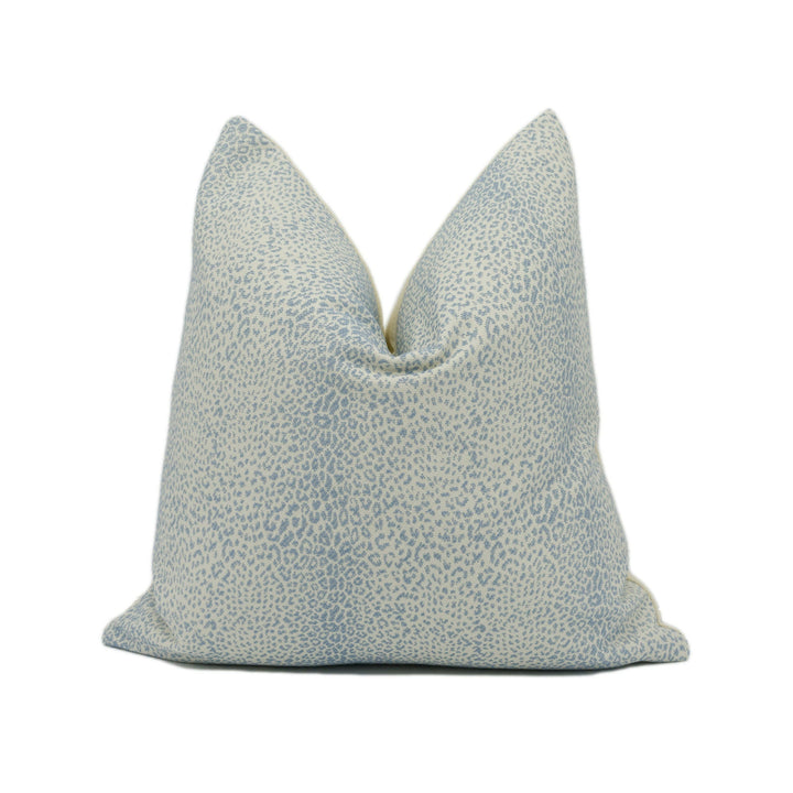 Schumacher - Mini Leopard Outdoor - Sky - Chic Small Scale Animal Print Cushion Cover - Handmade Throw Pillow - Designer Home Décor.
