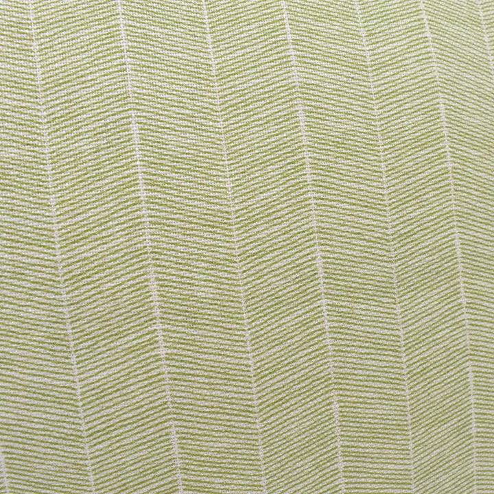 a close-up view of a fabric with a diagonal pattern of green and white stripes.