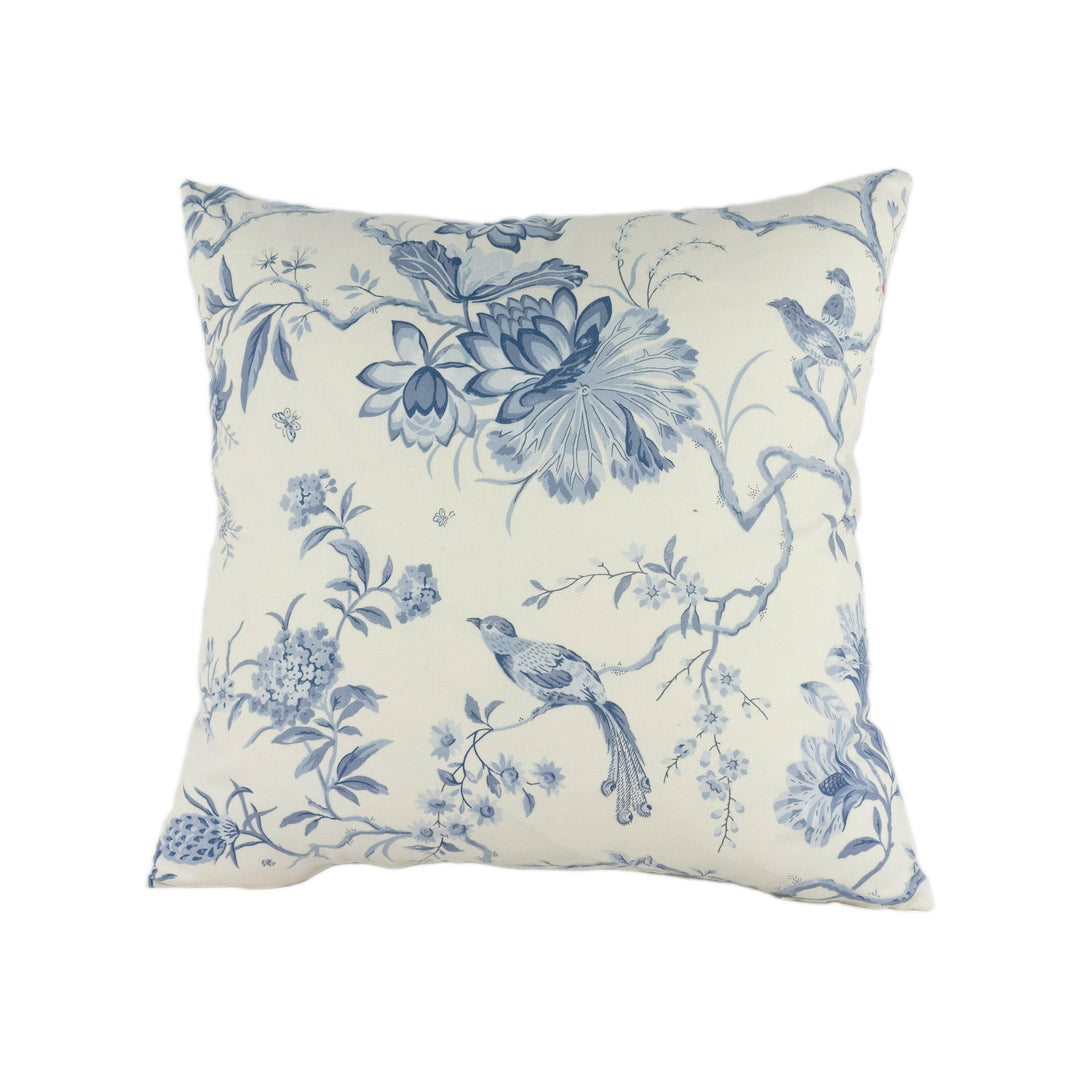 Sanderson - Pillemont Toile - Ivory / China Blue - Stunning Designer Cushion Cover Home Decor Throw Pillow.