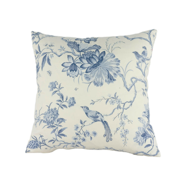 Sanderson - Pillemont Toile - Ivory / China Blue - Stunning Designer Cushion Cover Home Decor Throw Pillow.