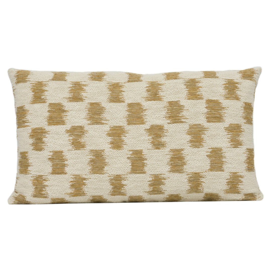 Larsen - Colefax and Fowler -  Paxton - Camel - Geometric Woven Ikat Cushion Cover - Handmade Throw Pillow Designer Home Decor.