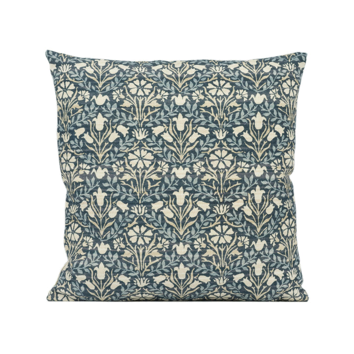 William Morris - Morris Bellflowers - Indigo / Sage - Classic English Floral Designer Cushion Cover Home Décor Throw Pillow.