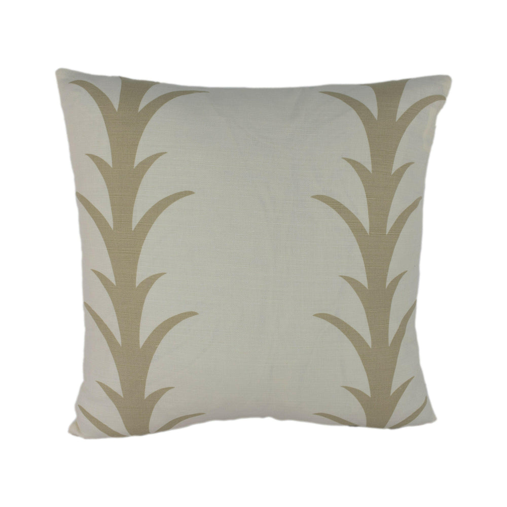 Schumacher - Acanthus Stripe - Sand - Elegant Stylized Striped Designer Cushion Cover - Handmade Throw Pillow Designer Home.