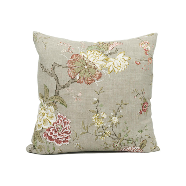 GP & J Baker - Oriental Bird Signature - Mole - Graceful Trailing Bird Chinoiserie Designer Cushion Cover - Luxury Throw Pillow Handmade.