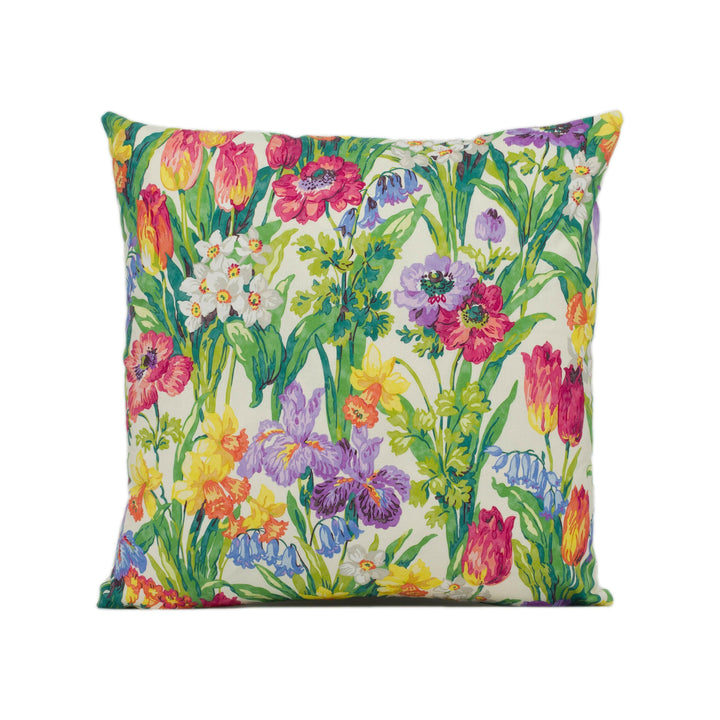 Sanderson - Salad Days - Emerald / Multi - Bright Colourful Spring Floral Cushion Cover - Handmade Throw Pillow - Designer Home Décor.