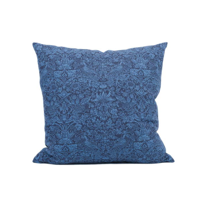 Liberty - Strawberry Meadow - Blue - Modern Strawberry Thief Inspired Cushion Cover - Handmade Throw Pillow - Designer Home Décor.