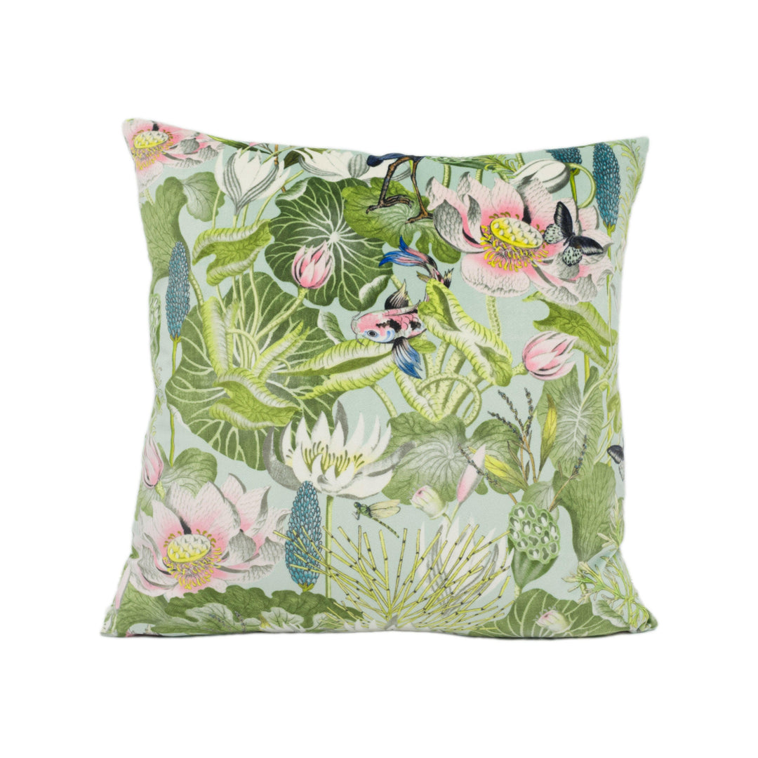 Wedgwood by Clarke and Clarke - Waterlily - Mineral Velvet - Tropical Amazon Flora &amp; Fauna Designer Cushion Cover - Luxury Throw Pillow Home.