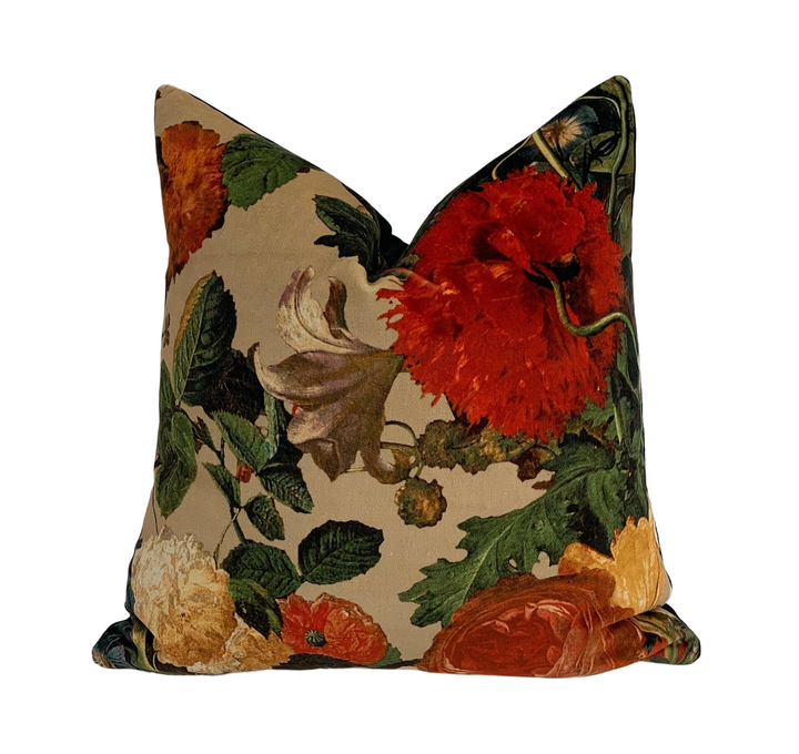 G P & J Baker - Mulberry Home  Fabric - Floral Pompadour  Velvet A Stunning Fabric - Cushion/pillow throws - Many Sizes Available.