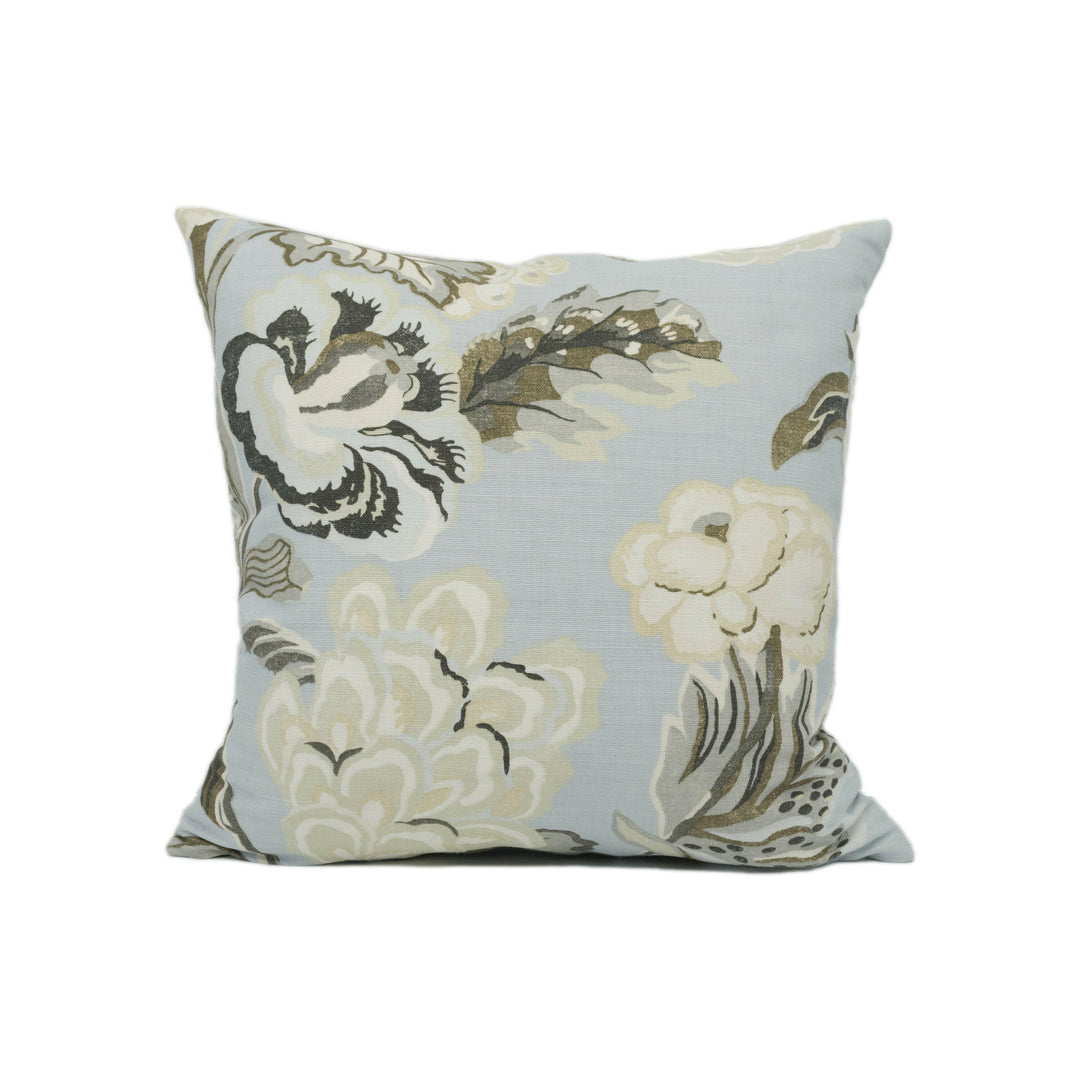 Thibaut - Navesink - Aqua - Elegant Floral Cushion Cover - Handmade Throw Pillow - Designer Home Décor.