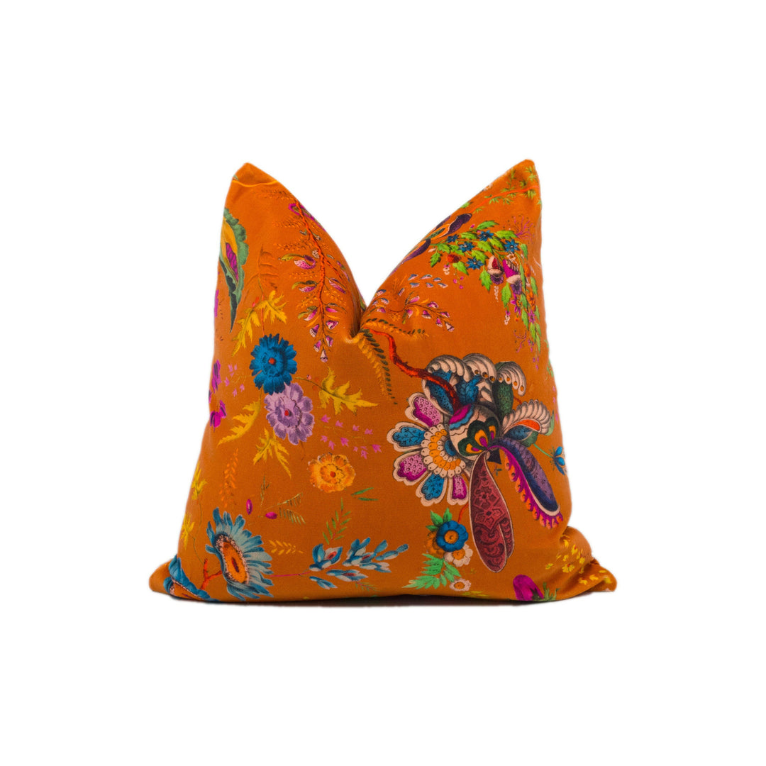 Harlequin - Wonderland Floral - Amber / Lapis / Ruby  - Bright Whimsical Floral Cushion Cover - Handmade Throw Pillow - Designer Home Décor.