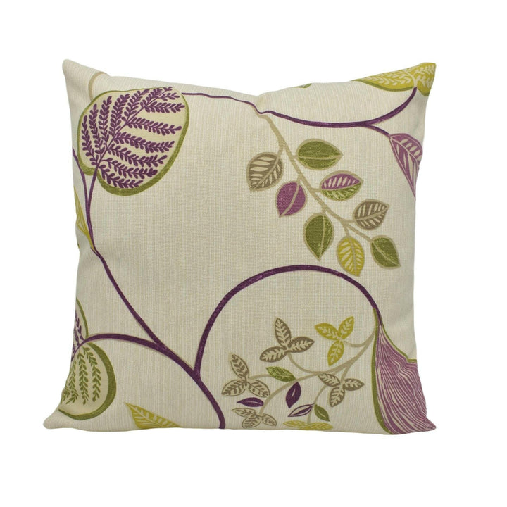 Harlequin - Samara - Aubergine Lime Fawn and Neutral - Vintage Inspired Trailing Leaves Designer Cushion Cover Luxury Throw Pillow Handmade.