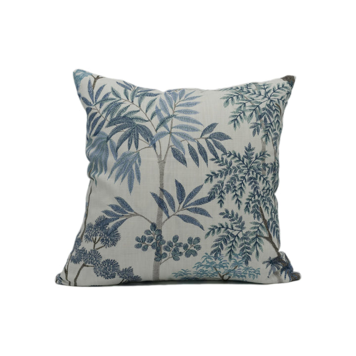 Jane Churchill - Kingswood - Blue - Magnificent Embroidery Inspired Tree Canopy Cushion Cover - Handmade Throw Pillow - Designer Home Décor.