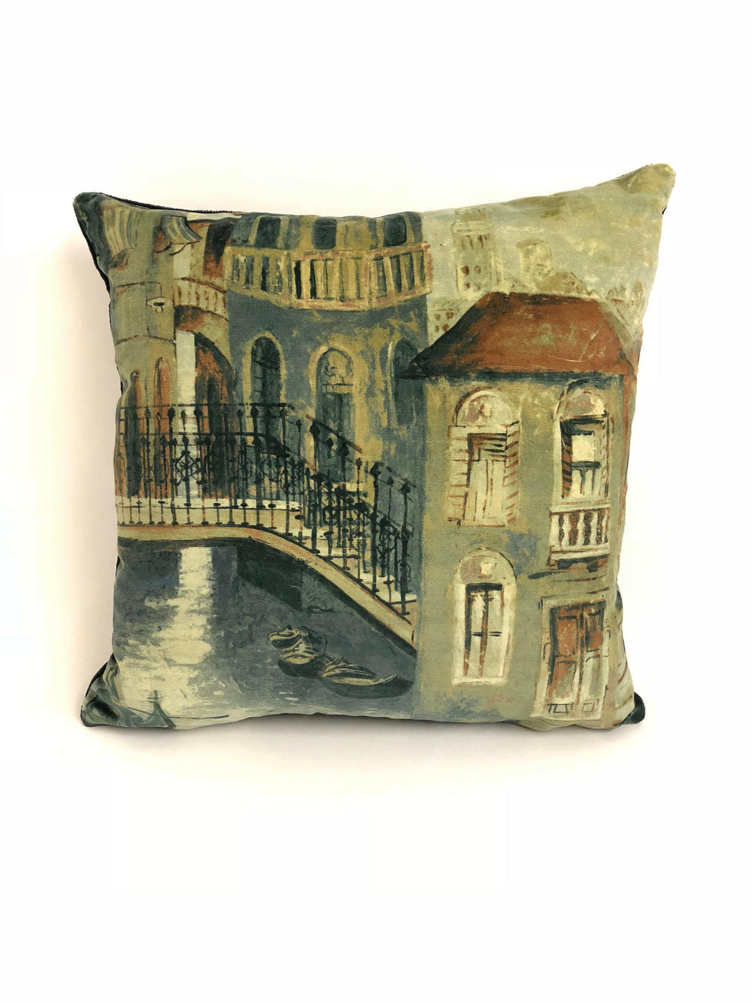 Zoffany - The Gondolier - Twilight - Velvet Designer Cushion Cover Stunning Home Decor Pillow Throw 17" x 17".
