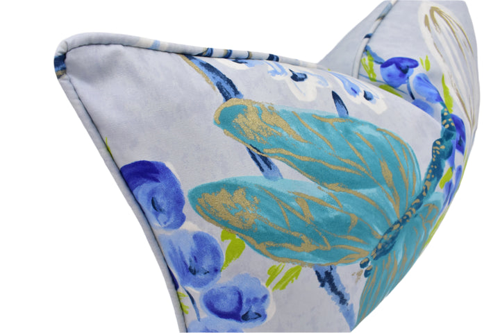 Designers Guild - Kimono Blossom - Delft - Stunning Metallic Effect Cushion Cover Throw Pillow Handmade Designer Home Decor