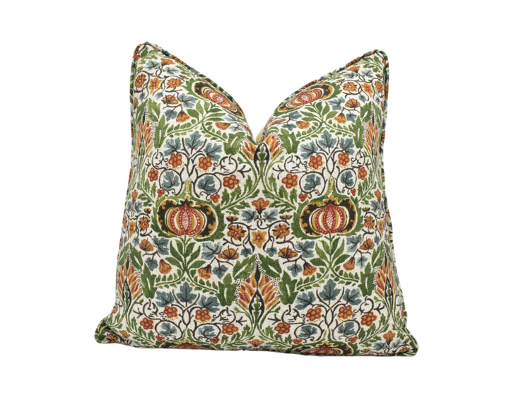 William Morris - Little Chintz – Olive / Ochre – Cushion Cover – Delicate Pomegranate Print