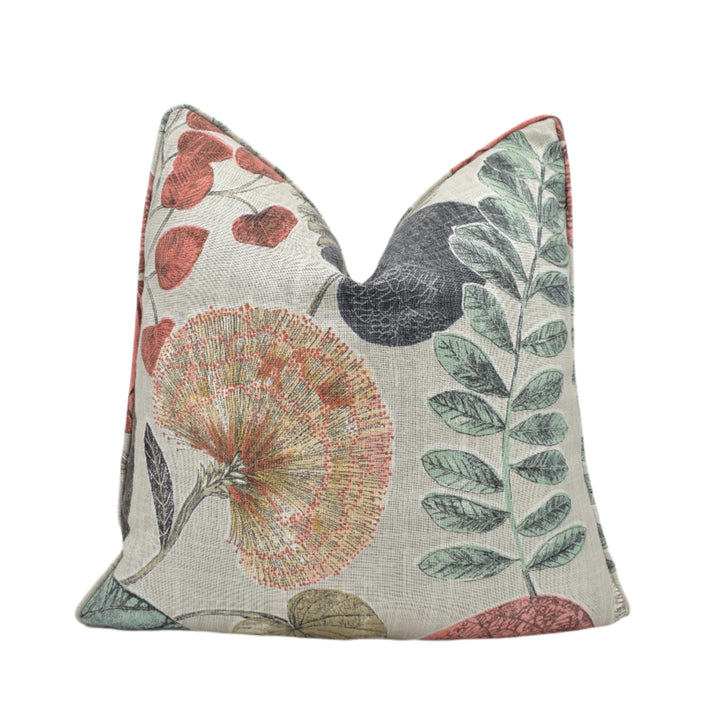 Harlequin – Dardanella – Amber / Mint – Cushion Cover – Luxe Botanical Linen