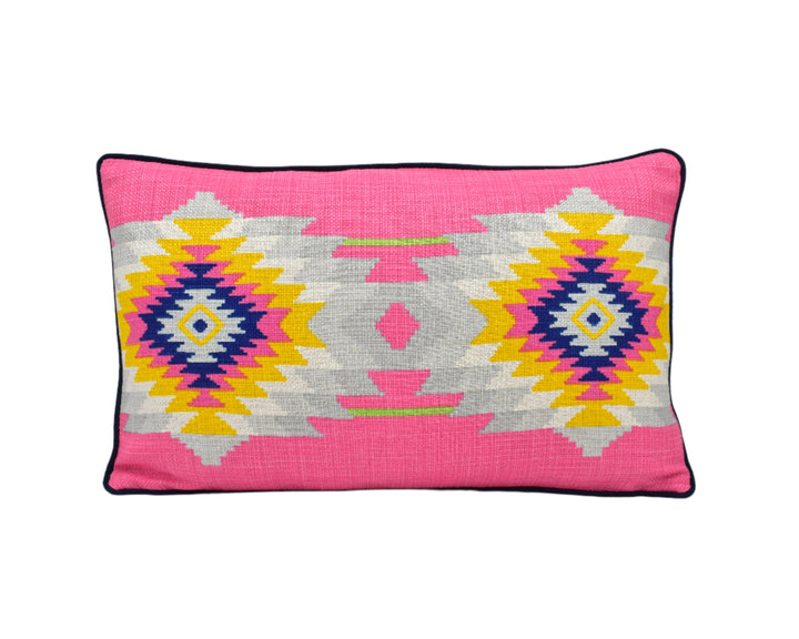 Andrew Martin Cruz Paraiso Piped Cushion Cover – Bold Geometric Designer Throw Pillow for Colourful Global-Inspired Home Décor