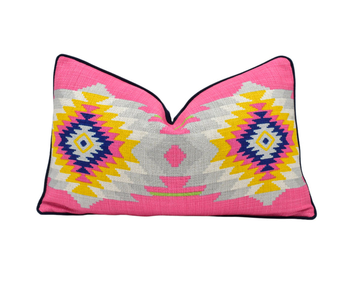 Andrew Martin Cruz Paraiso Piped Cushion Cover – Bold Geometric Designer Throw Pillow for Colourful Global-Inspired Home Décor