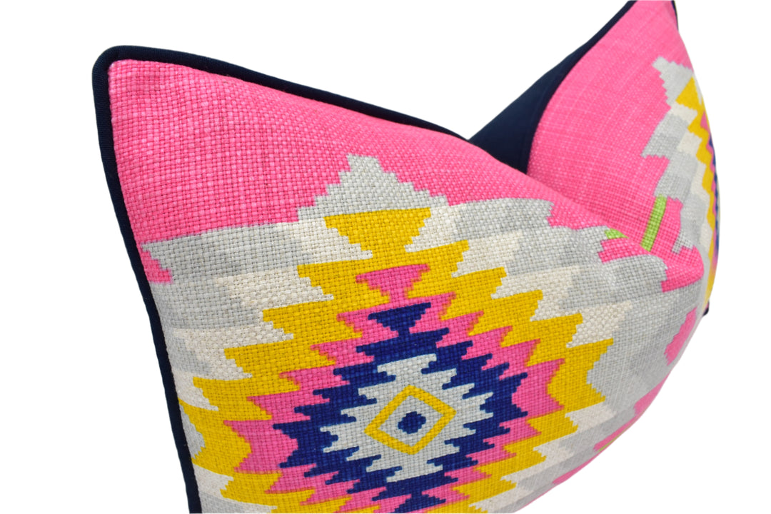 Andrew Martin Cruz Paraiso Piped Cushion Cover – Bold Geometric Designer Throw Pillow for Colourful Global-Inspired Home Décor