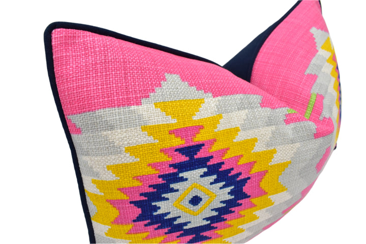 Andrew Martin Cruz Paraiso Piped Cushion Cover – Bold Geometric Designer Throw Pillow for Colourful Global-Inspired Home Décor