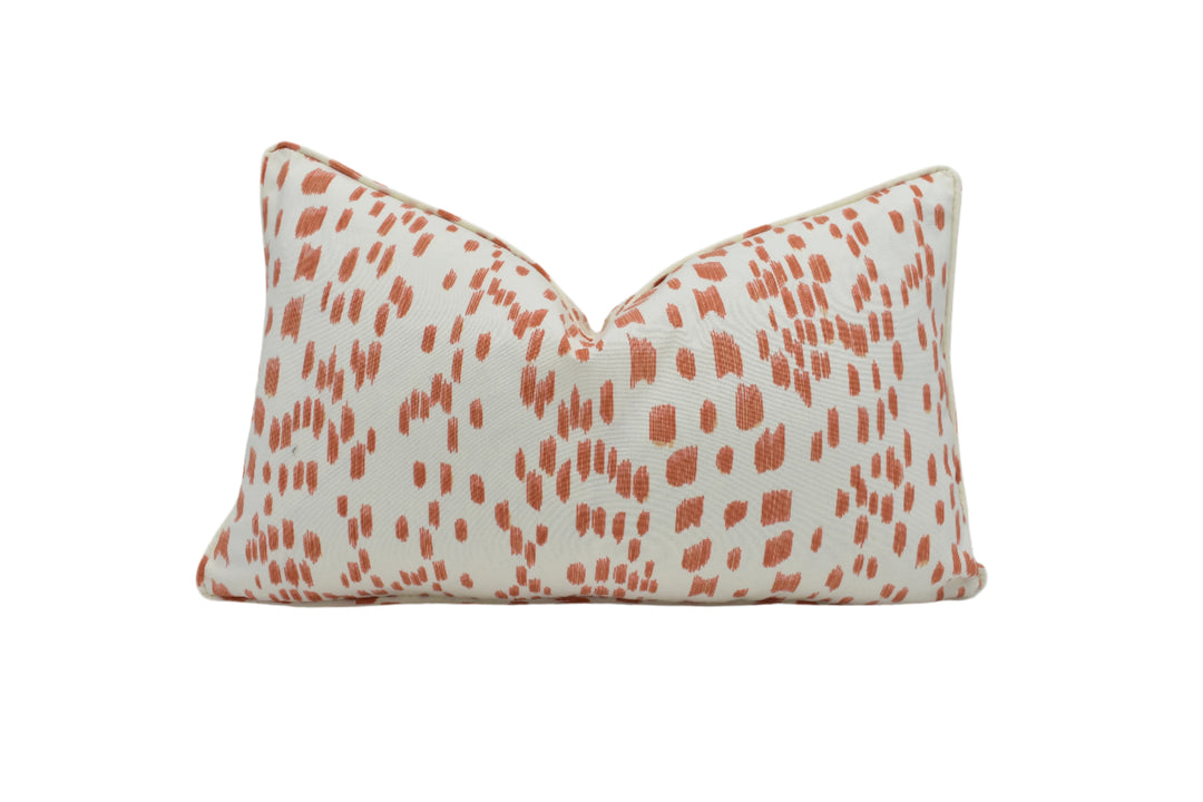 Brunschwig & Fils – Les Touches – Tangerine – Cushion Cover – Bold Spotted Cotton