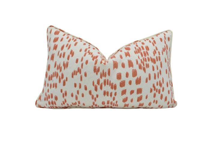 Brunschwig & Fils – Les Touches – Tangerine – Cushion Cover – Bold Spotted Cotton
