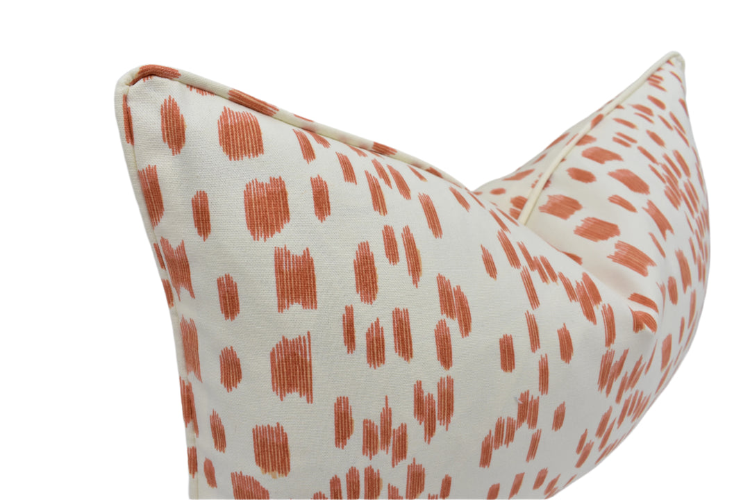 Brunschwig & Fils – Les Touches – Tangerine – Cushion Cover – Bold Spotted Cotton