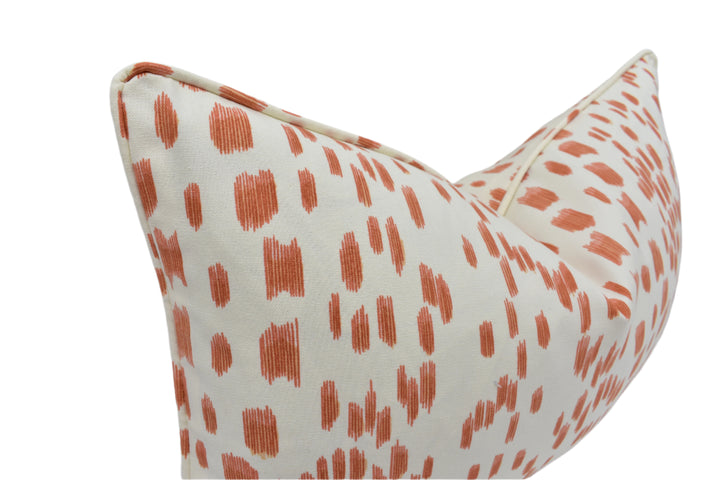 Brunschwig & Fils – Les Touches – Tangerine – Cushion Cover – Bold Spotted Cotton