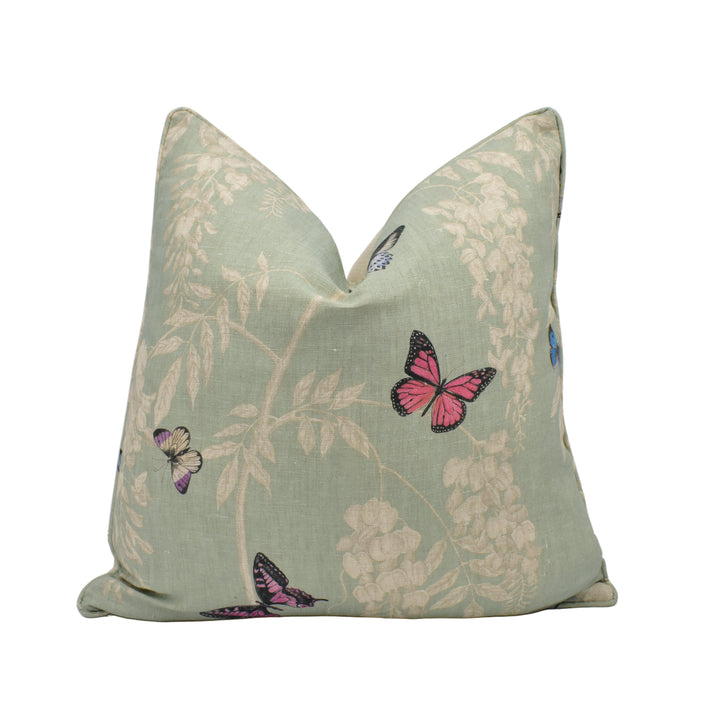 Sanderson - Wisteria &amp; Butterfly - Seaspray / Multi - Cottagecore Butterflies