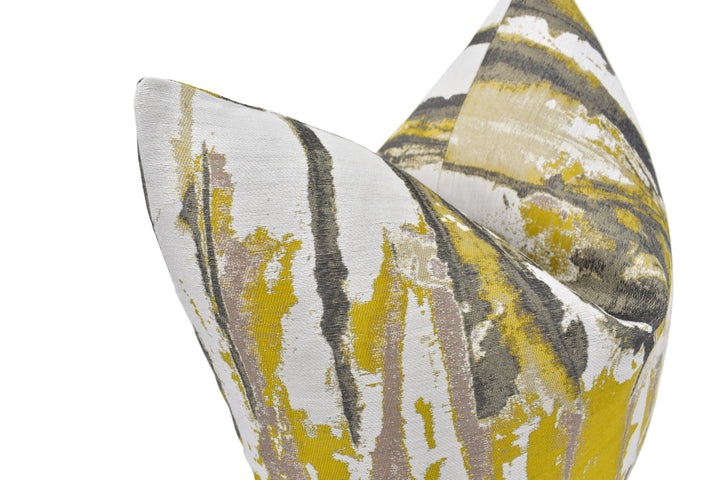 Harlequin – Eco Takara – Ochre / Temple Grey – Cushion Cover – Modern Earthy Jacquard Accent
