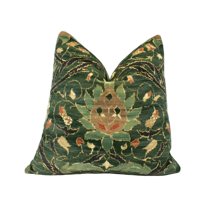 William Morris - Montreal Velvet - Forest / Teal - Cushion Cover – Lush Heritage Floral Accent