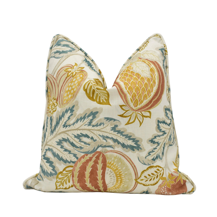 Sanderson – Cantaloupe – Sandstone/Agave – Cushion Cover – Outdoor Botanical Linen