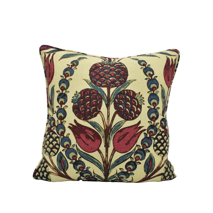 Thibaut – Corneila – Red and Teal – Cushion Cover – Artisan Moroccan Botanical