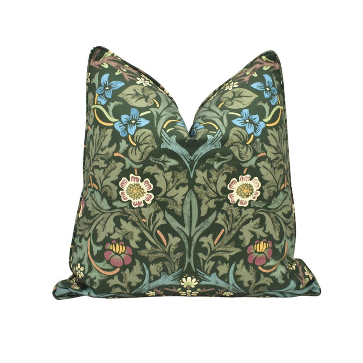 William Morris - Blackthorn - Green - Spectacular Classic Morris Handprint Style Designer Cushion Cover - Luxury Throw Pillow Handmade Home.