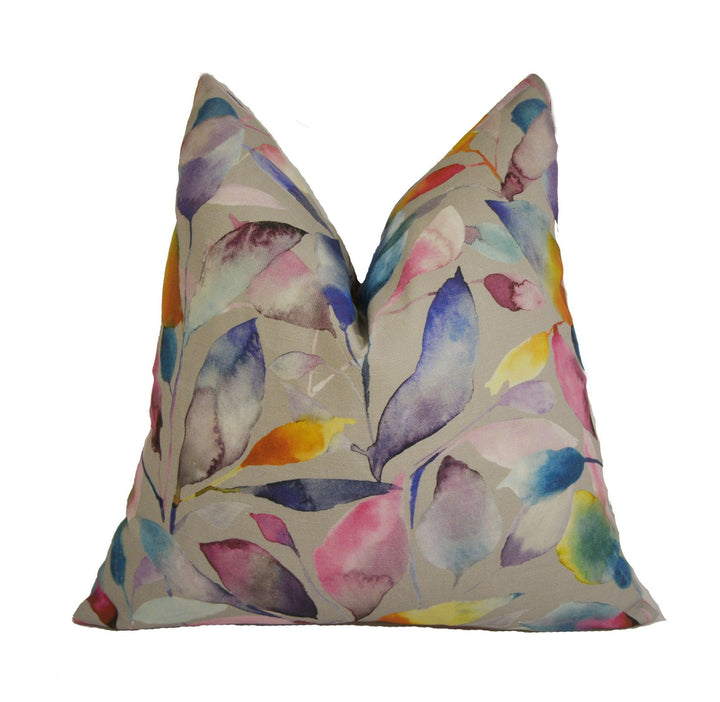 Voyage - Brympton - Lotus / Stone - Wonderful Leaf Design Cushion Cover Throw Pillow Designer Home Decor.