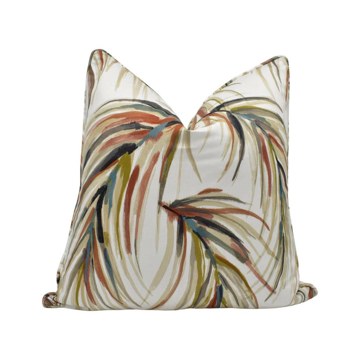 Harlequin - Alvaro - Harissa / Jute / Jet - Fresh Colourful Floral Designer Cushion Cover - Luxury Palm Tree Pillow Cover - Painterly Pillow.