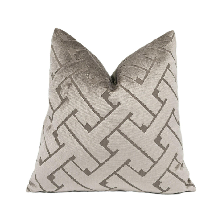 Edinburgh Weavers - Tetra Velvet - Steel - Handmade Cushion Cover Stunning Throw Pillow Designer Home Décor.