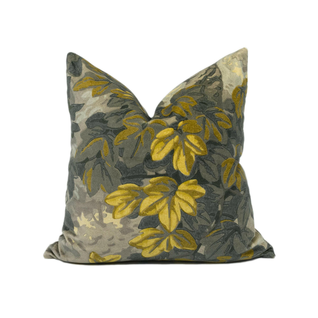 Zoffany - Richmond Park Velvet - Nightfall - Dark Moody Foliage Designer Velvet Cushion Cover - Luxury Throw Pillow - Handmade Home Decor.