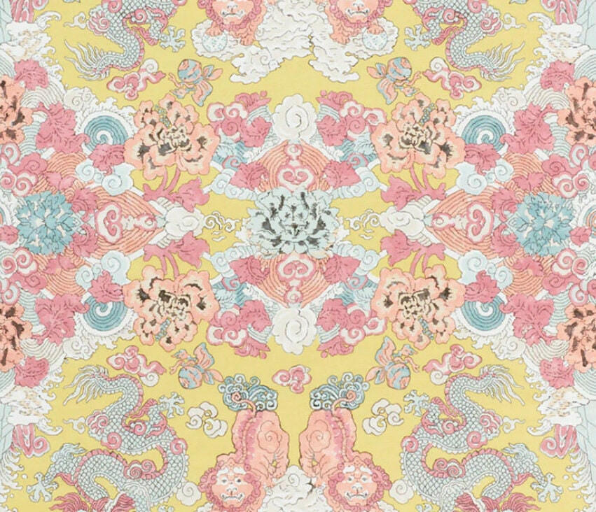 Schumacher - Magic Mountain Dragon - Yellow - Fantastical Exotic Statement Cushion Cover - Handmade Throw Pillow - Luxury Home Decor.