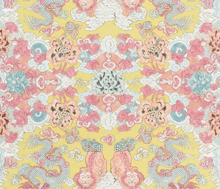 Schumacher - Magic Mountain Dragon - Yellow - Fantastical Exotic Statement Cushion Cover - Handmade Throw Pillow - Luxury Home Decor.