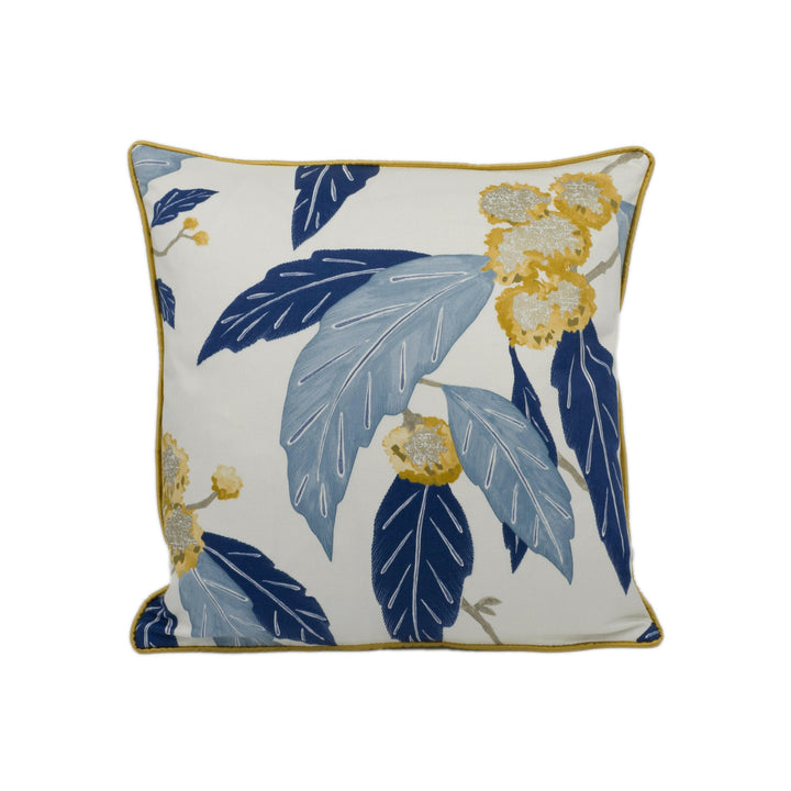 Harlequin - Coppice - Saffron / Cobalt - Glamorous Leaves Cushion Cover Throw Pillow Designer Home Decor.