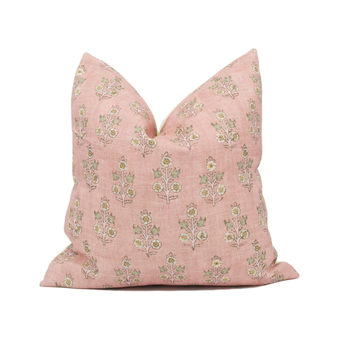 GP & J Baker - Poppy Sprig - Blush - Versatile Indian Inspired Small Scale Floral Cushion Cover - Luxury Throw Pillow - Designer Home Décor.