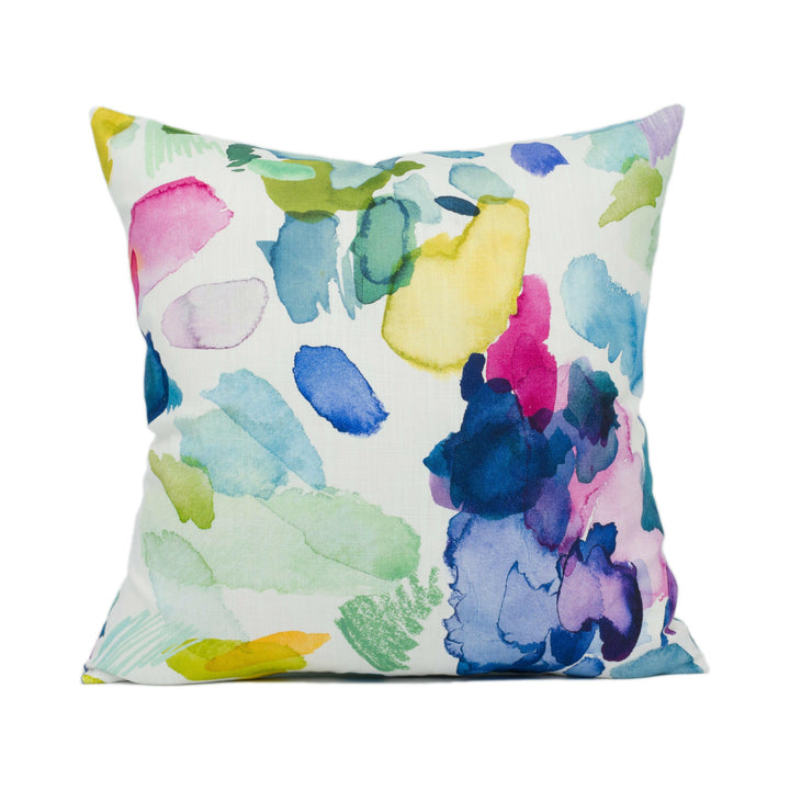Bluebellgray - Palette - Bright Colourful Abstract Watercolour Strokes Cushion Cover - Handmade Throw Pillow - Designer Home Décor.
